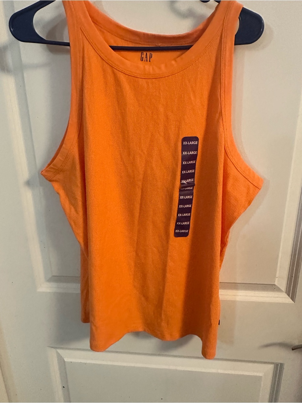 GAP Bright Orange Ribbed Scoop Neck Tank